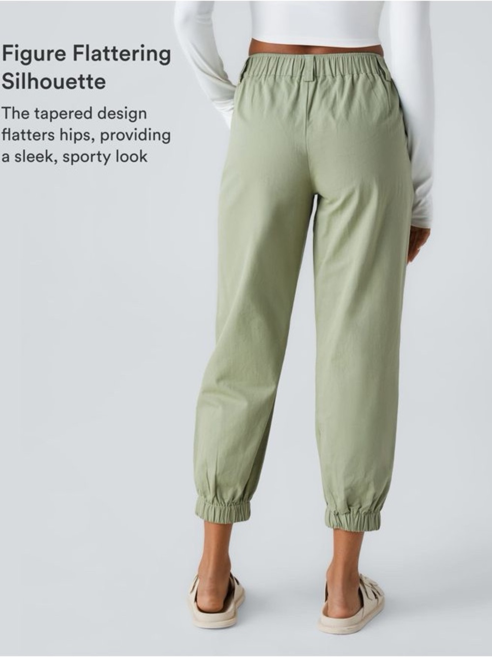 HALARA Relaxed High-Waist Joggers in Sage Green - Picture 3 of 4